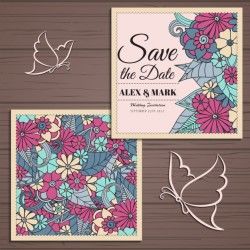 Floral wedding invitation