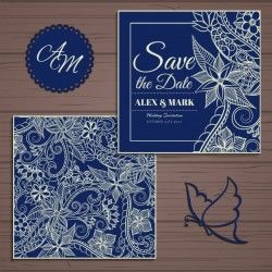 Floral wedding invitation