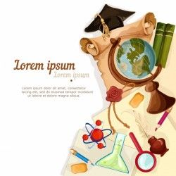 Great school background with colorful objects