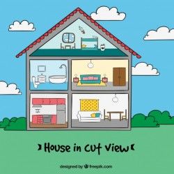Hand drawn house interior background