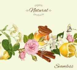 Herbal tea vintage background vector 04