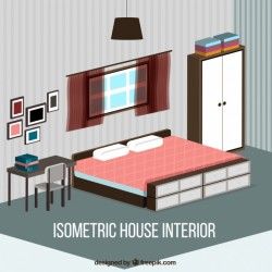 Isometric bedroom