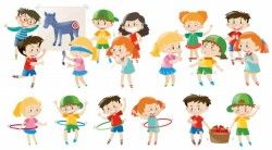 Kids playing different games