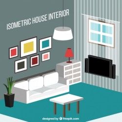 Living room in isometric design
