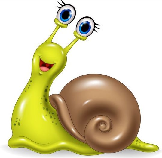 lovely cartoon snails vector 01
