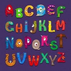 Monster alphabet vector material 01
