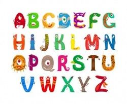 Monster alphabet vector material 02