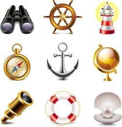 Navigation icons elements vector