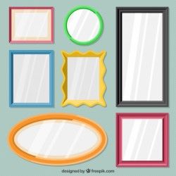 Pack of decorative frames in flat design