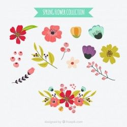 Pack of hand-drawn flowers