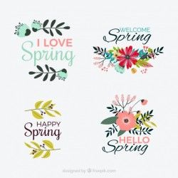 Pack of vintage spring stickers