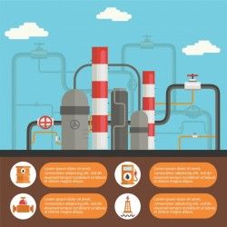 Petrol plant infographic template
