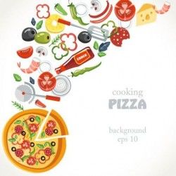 Pizza cooking background vector