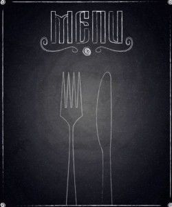 Restaurant menu with blackboard background vector 07