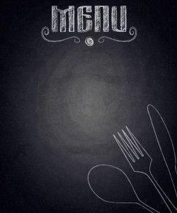 Restaurant menu with blackboard background vector 05