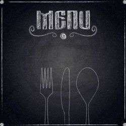 Restaurant menu with blackboard background vector 04