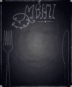 Restaurant menu with blackboard background vector 18