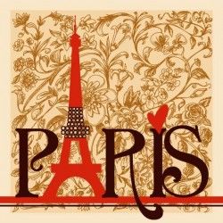 Romantic paris floral background vector