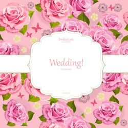 Rose seamless pattern card vector