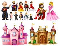 Royal palace and different characters