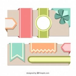 Set of different vintage decorative flat ribbon