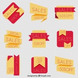 Set of discount stickers