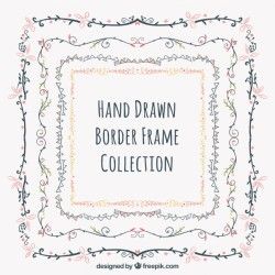 Set of floral decorative borders