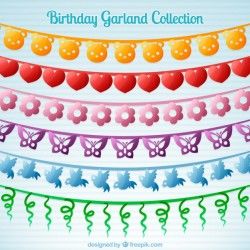 Set of garlands for birthday party