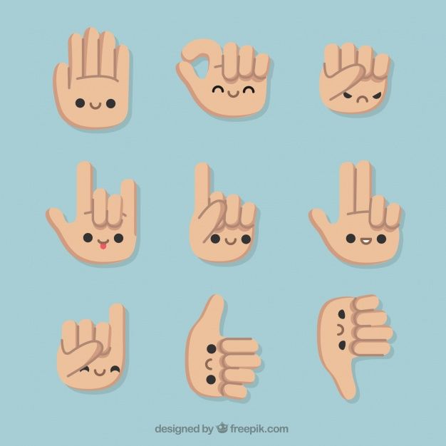 Set of gestures with nice hands