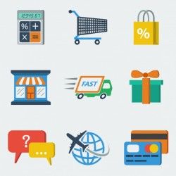 Set of shopping elements