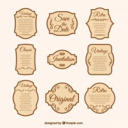 Several vintage text frames