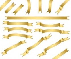 Shiny golden ribbon vector set 02