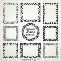 Silhouettes of decorative frames