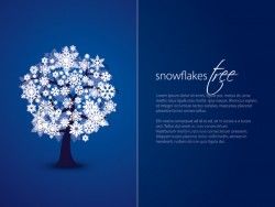 Snowflakes Tree Card Vector Graphic