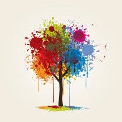 Splashed Tree Vector