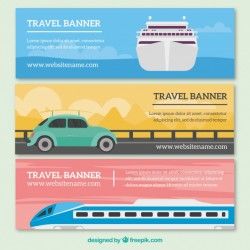 Travel banners with transport