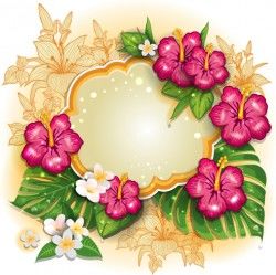 Tropical summer flower frame