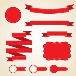 Various red ribbons vector
