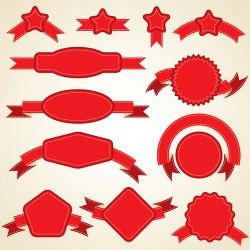 Various red ribbons vector