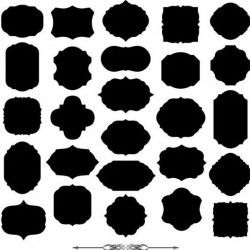 Vintage black frame vector material 02