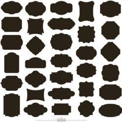 Vintage black frame vector material 01