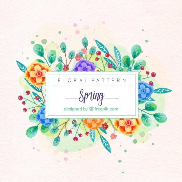 Watercolor floral decoration background