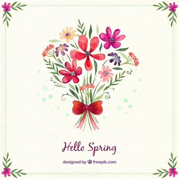 Watercolor flower bouquet background