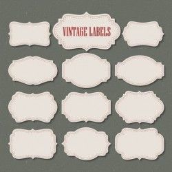 White retro labels vector