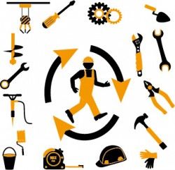 Worker with repair service vector