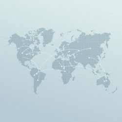 World map with connections
