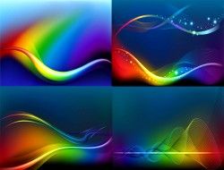 Dynamic color streamlined background vector material