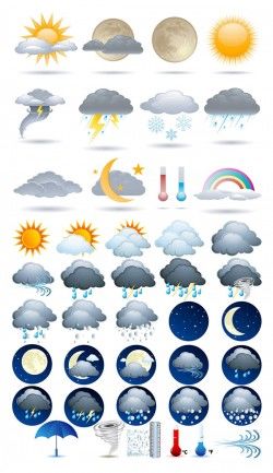 Weather forecast icon vector material