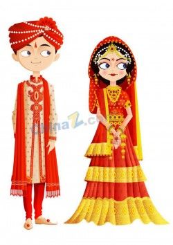 Indian traditional wedding dress vector