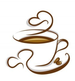 Abstract coffee with cup design vector 04